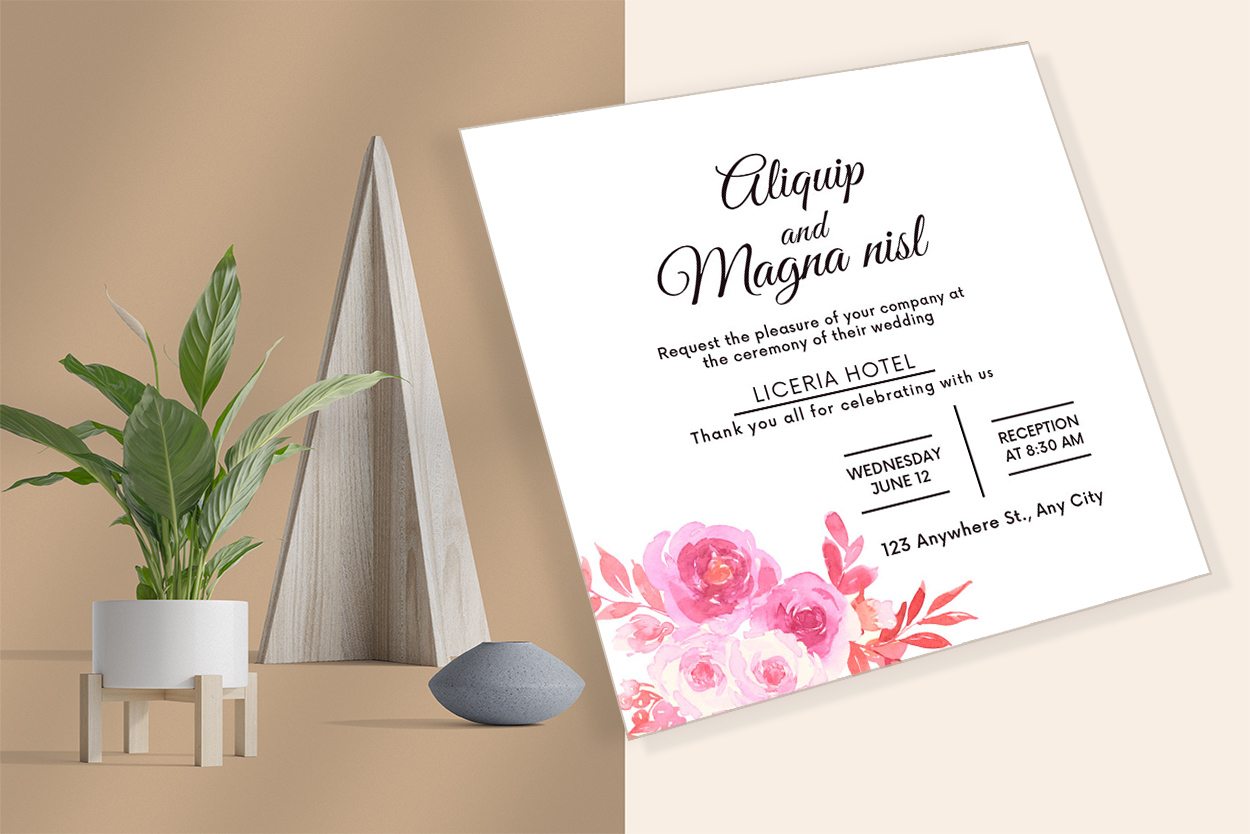 Image of wedding invitation card with wonderful design