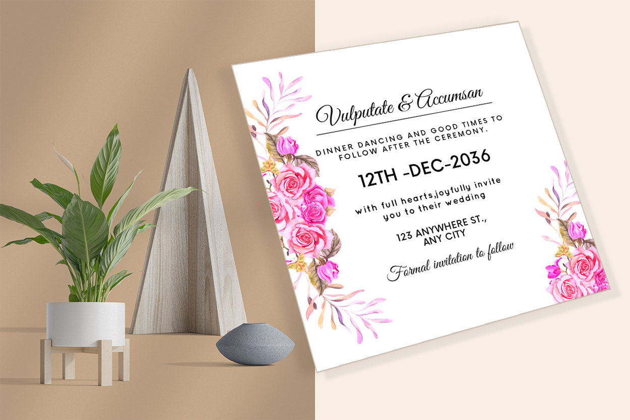 Use Luxury Pink Rose Florals Wedding Card for your event.