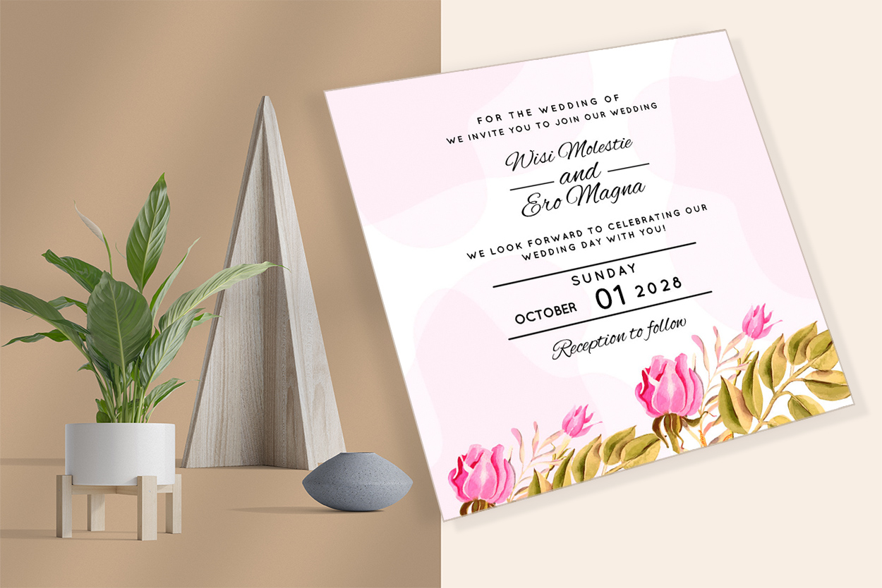 Image of wedding invitation card with wonderful design