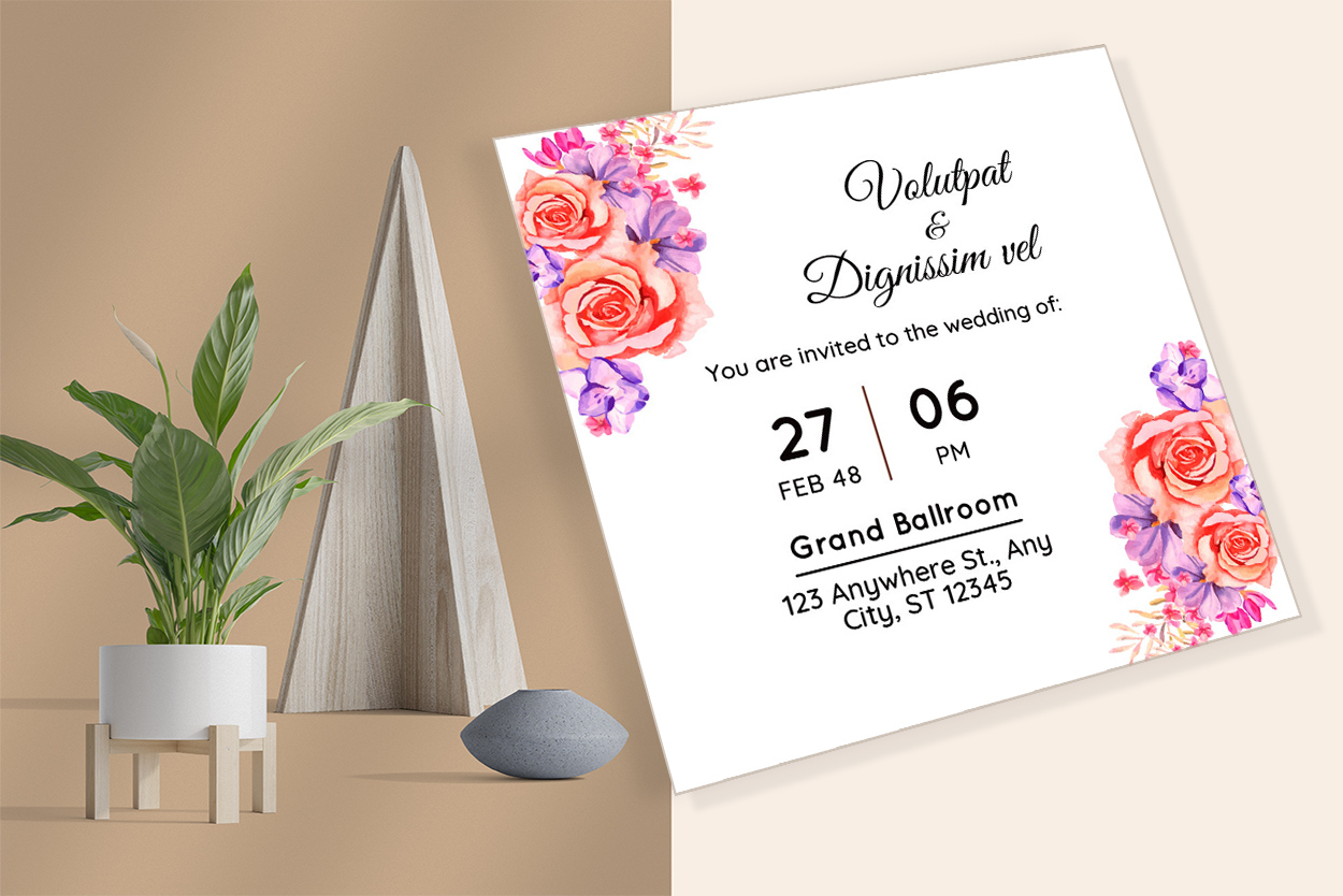 Image of wedding invitation card with unique design