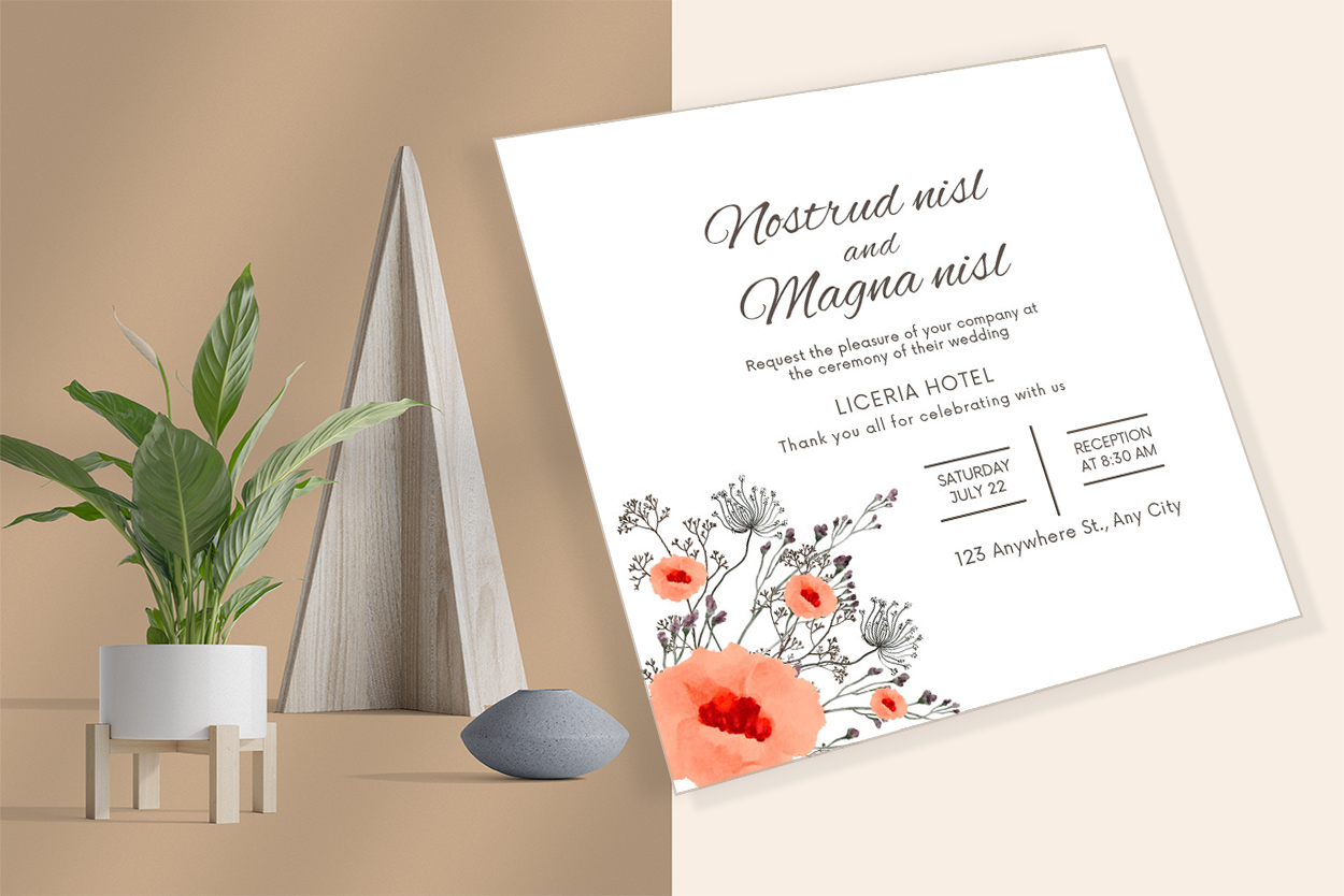 Pink Floral Wedding Card Vector Design for your events.