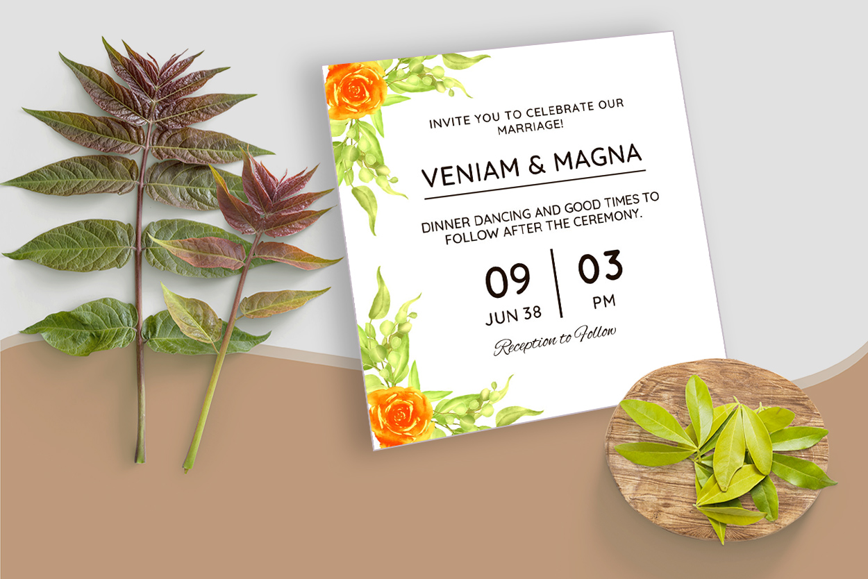 Wedding Ceremony Card with Yellow Floral for your events.