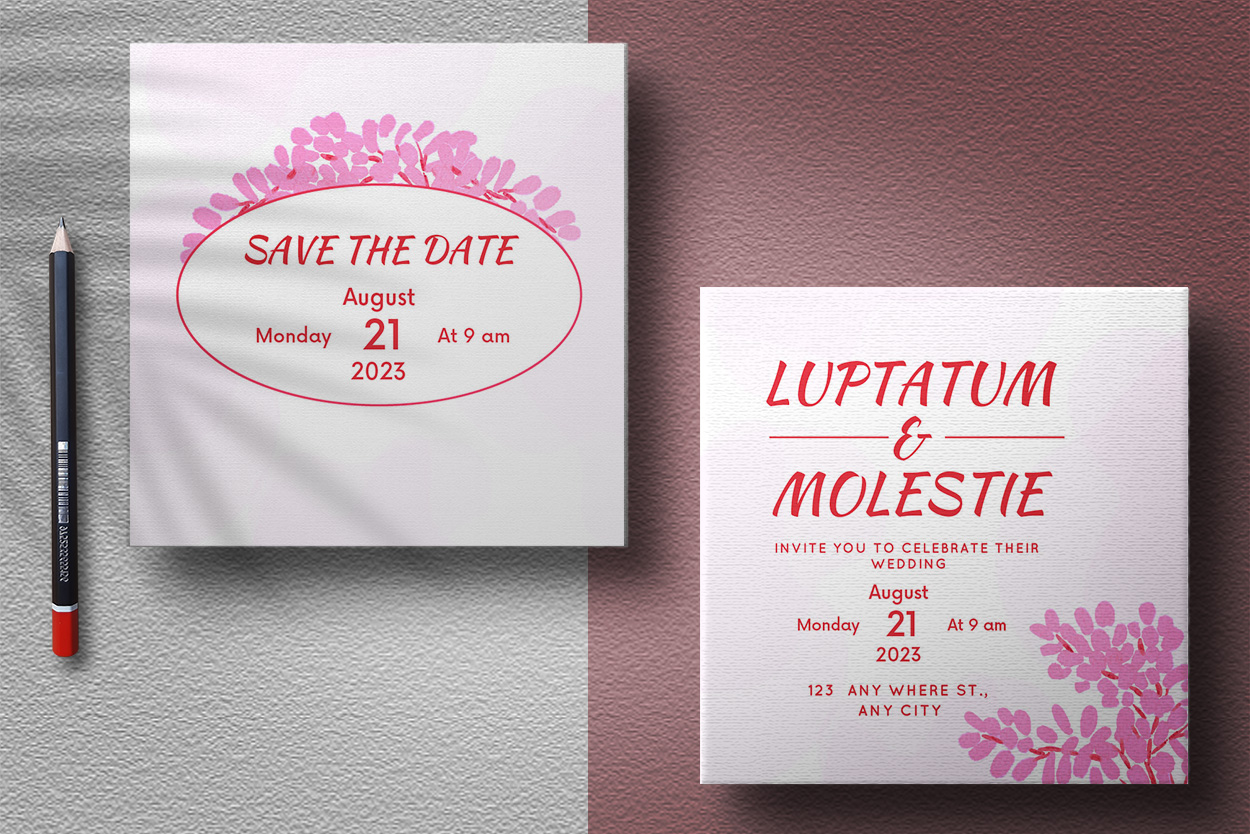 Wedding Invitation Card Vector Template presentation.