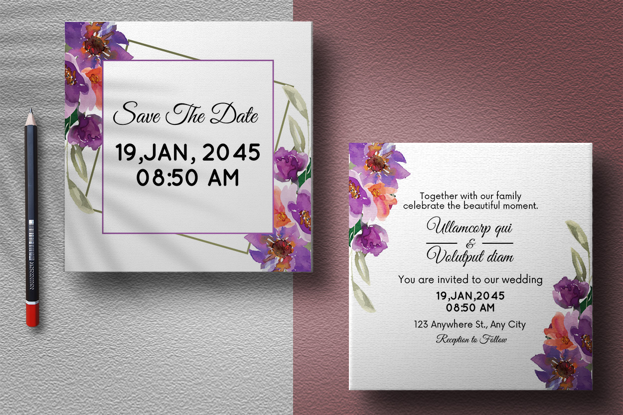 Wonderfull Florals Wedding Card Vector presentation.