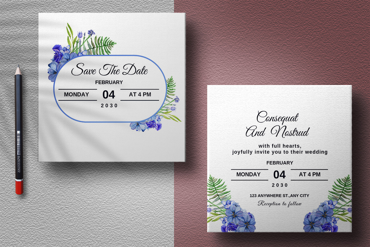 Image of wedding invitation card with enchanting design