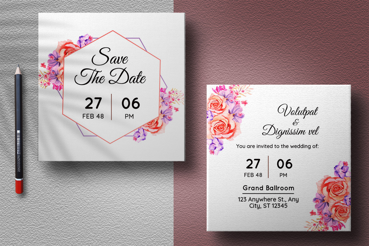 Image of wedding invitation card with exquisite design