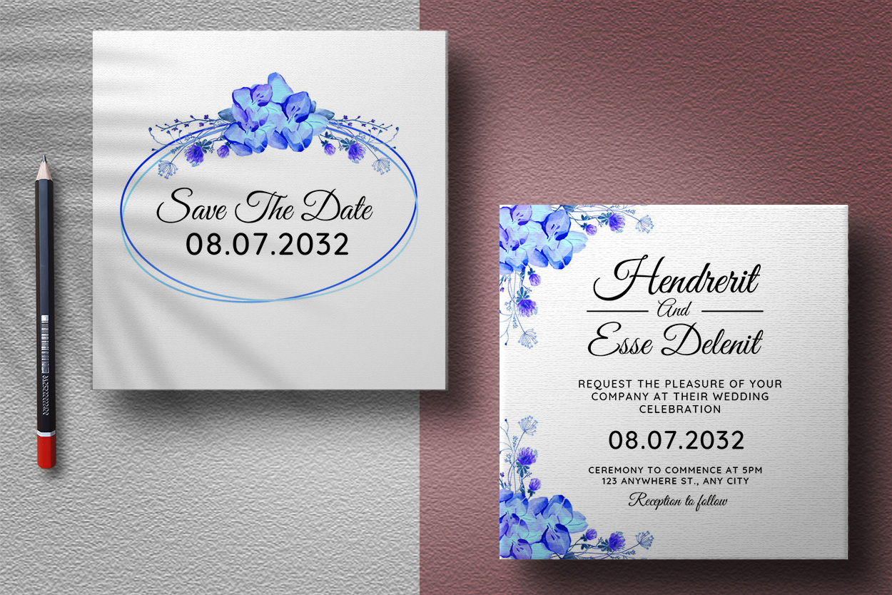 Image of wedding invitation card with wonderful design