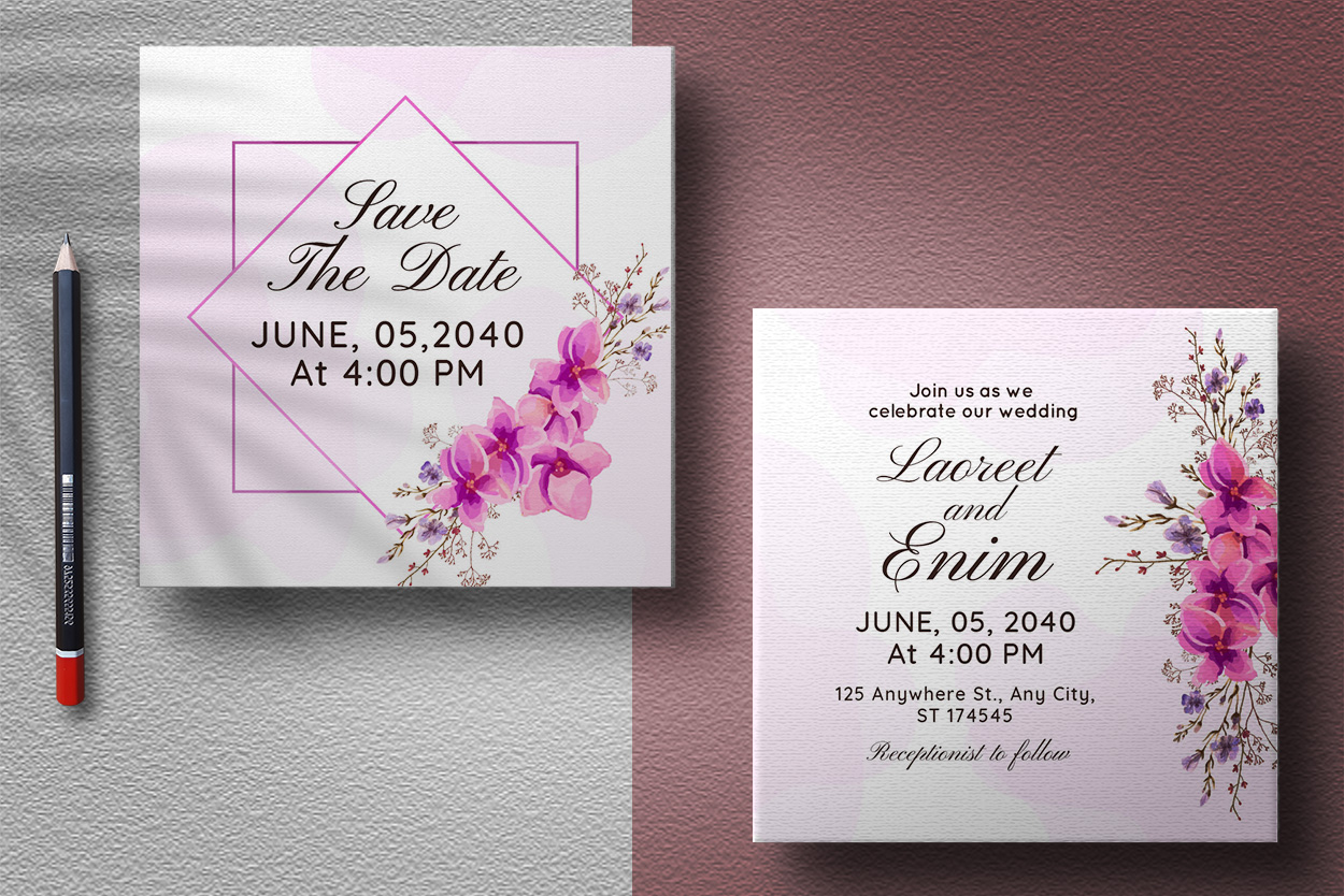 Image of wedding invitation card with exquisite design