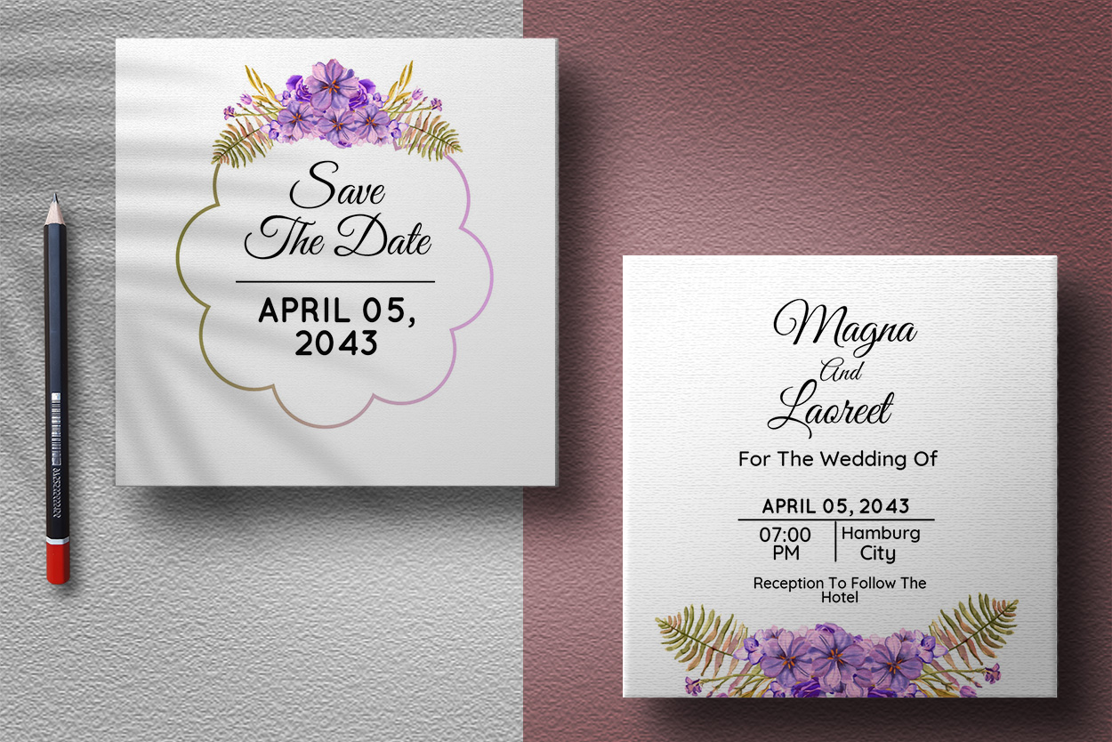 Image of a wedding invitation card with an irresistible design