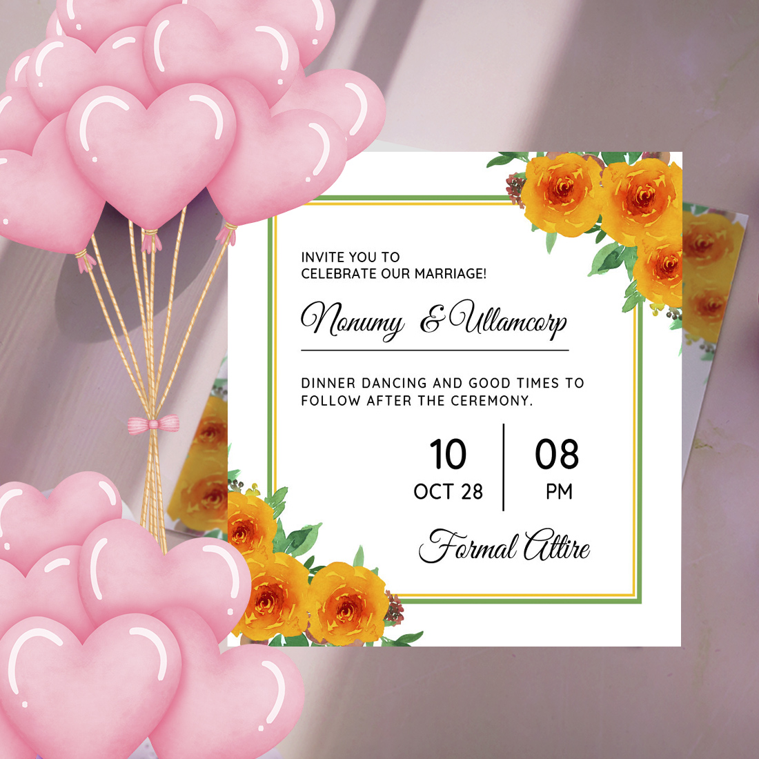 Wedding Invitation Floral Background cover image.