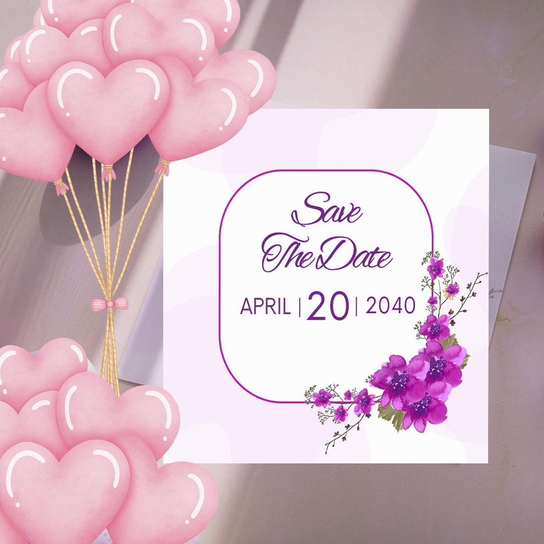 Vibrant Purple Floral Wedding Invitations image cover.