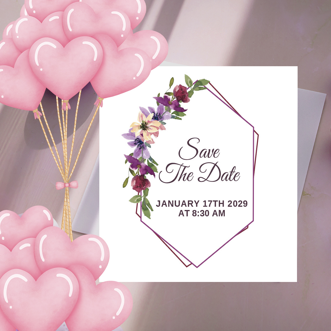 Floral Wedding Invitation Design cover image.