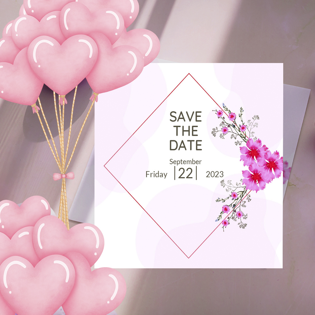 Simple Wedding Card Vector Design with Floral image cover.