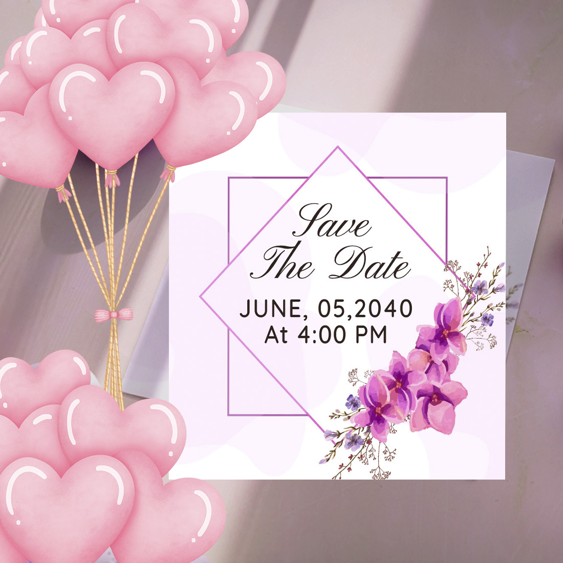 Image of a wedding invitation card with an irresistible design