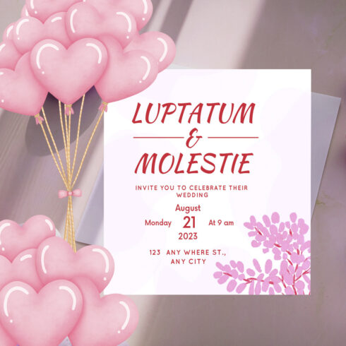 Wedding Invitation Card Vector Template image cover.