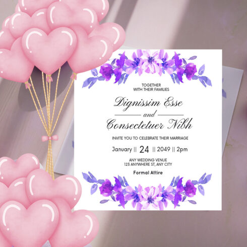 Gorgeous Floral Wedding Card Template cover image.