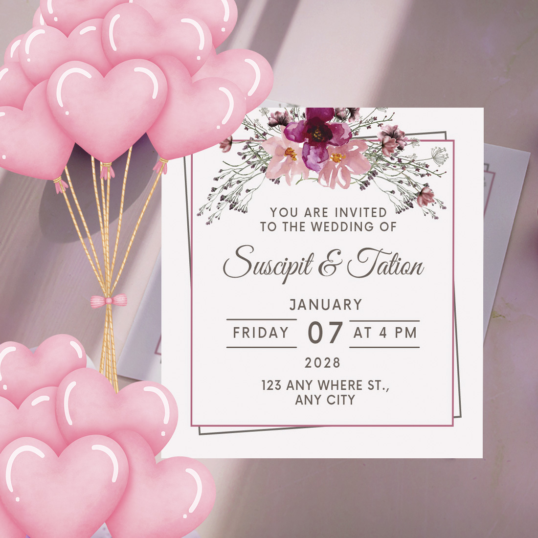 Wedding Card Floral Background cover image.