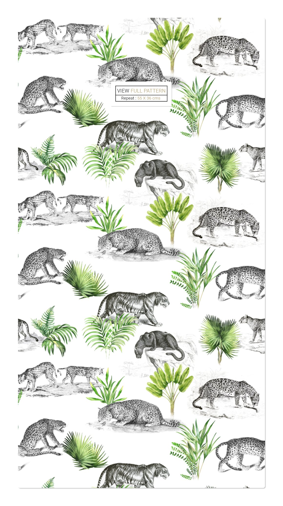 Seamless pattern set of animals and plants on a white background.