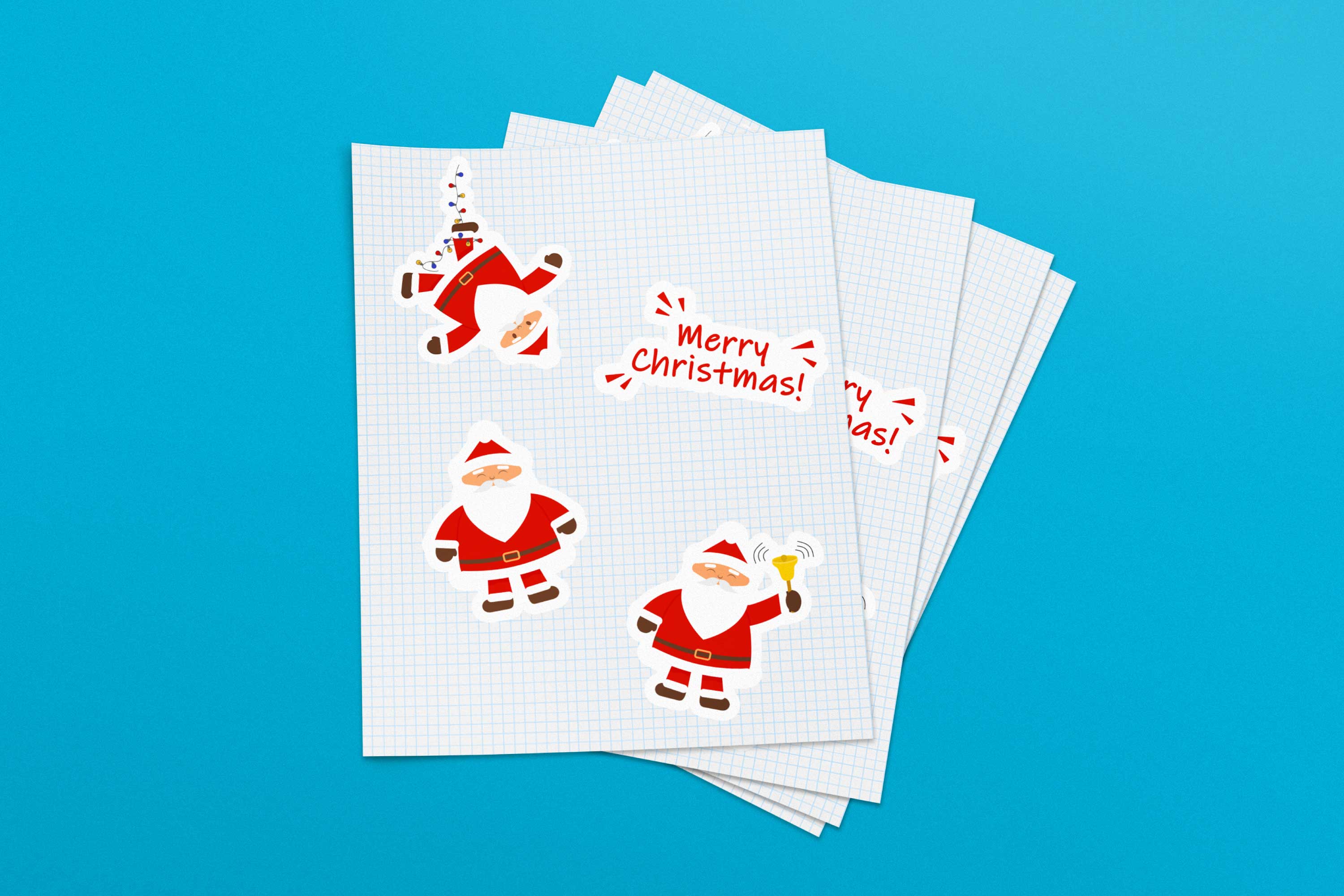 Collection of enchanting images of cute Santa stickers