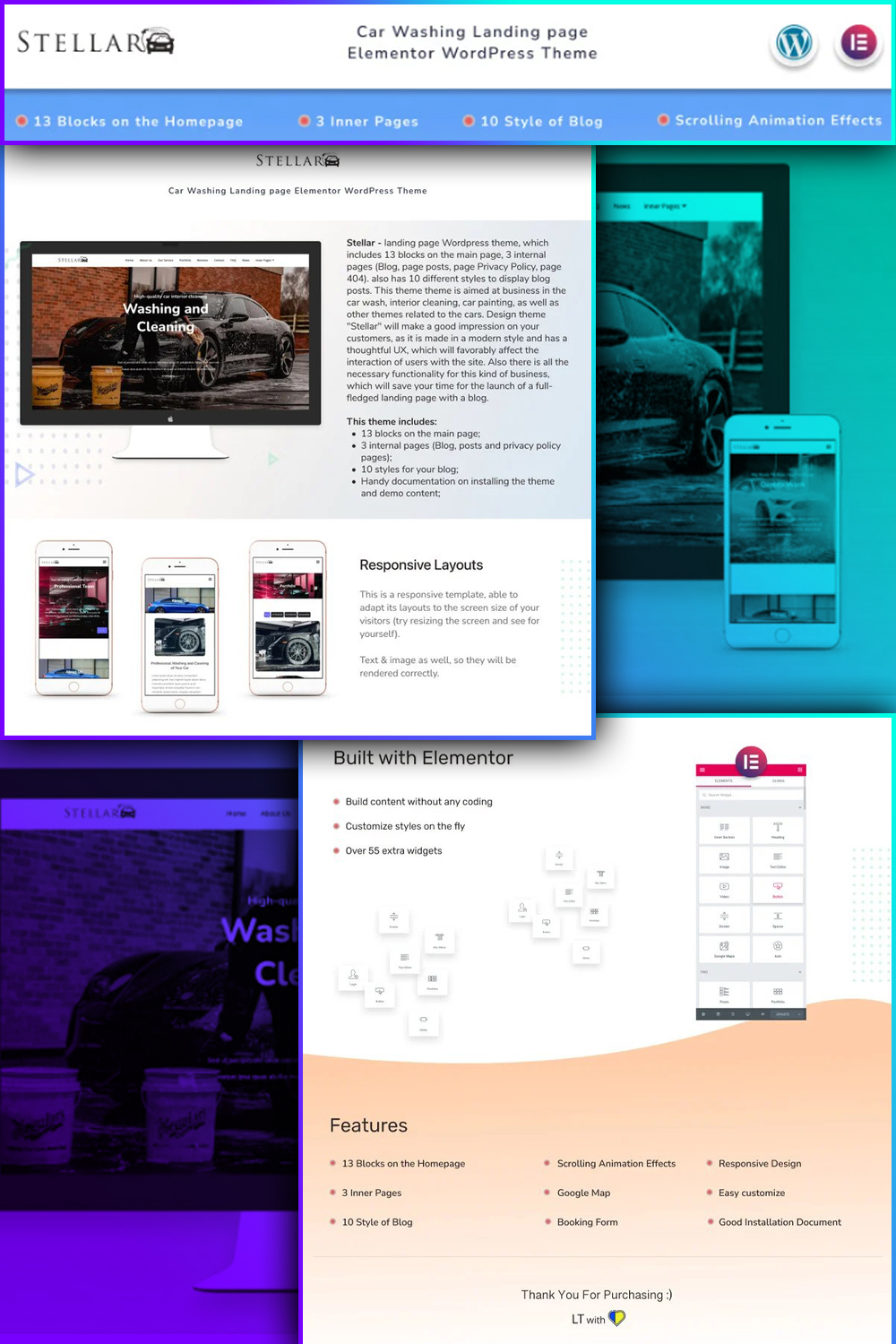 Stellar - Car Washing Landing Page With Blog Wordpress Theme - Pinterest.