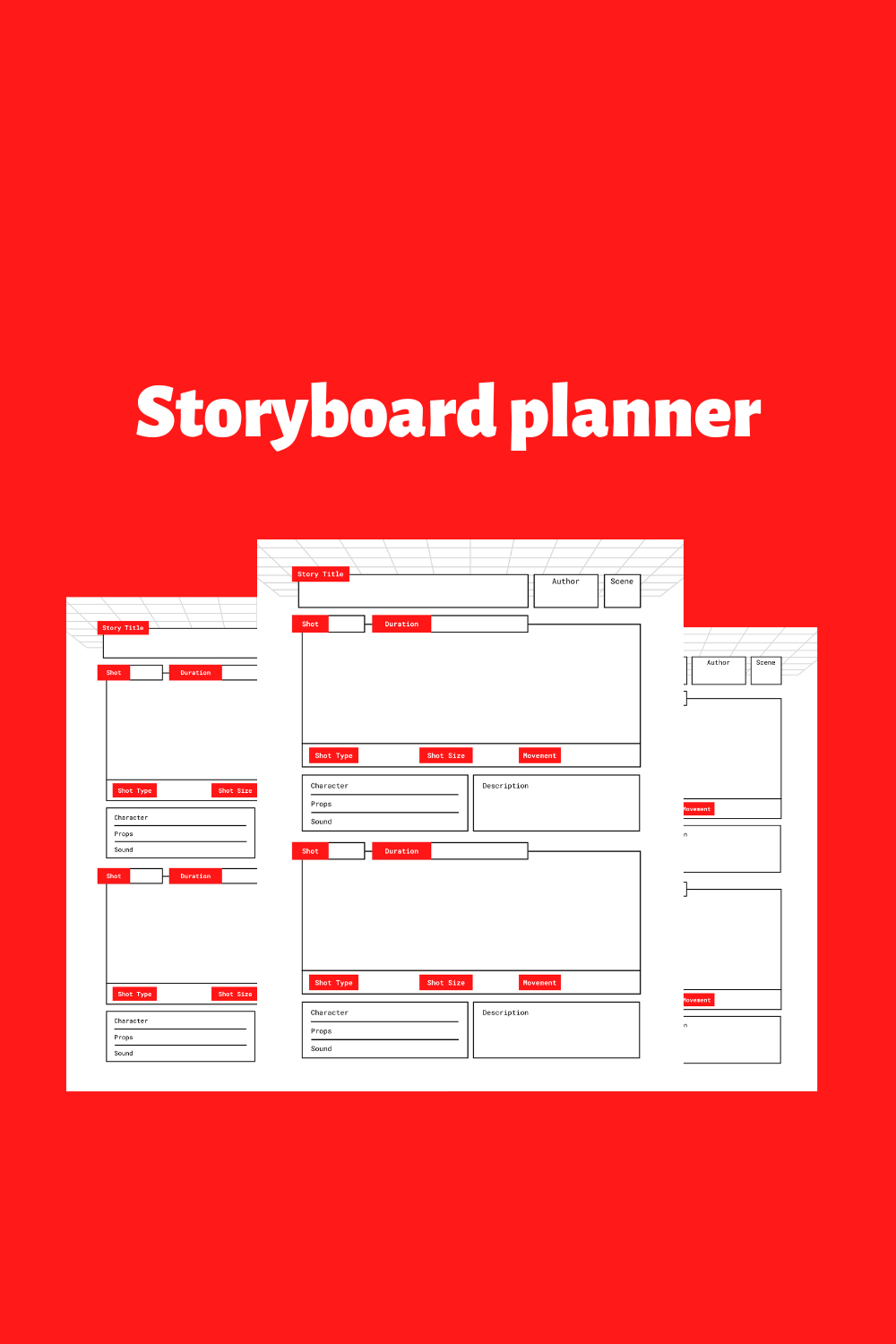 Storyboard Planner Template Design pinterest image.