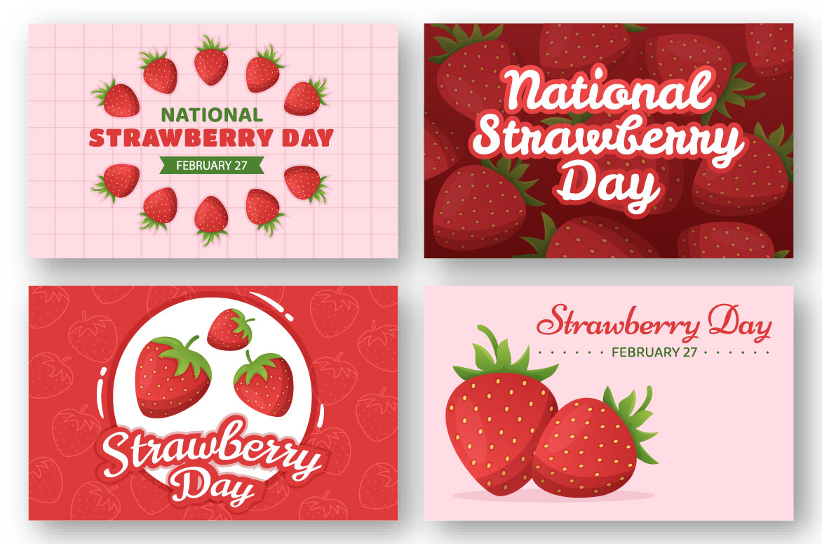 National Strawberry Day Illustration preview image.