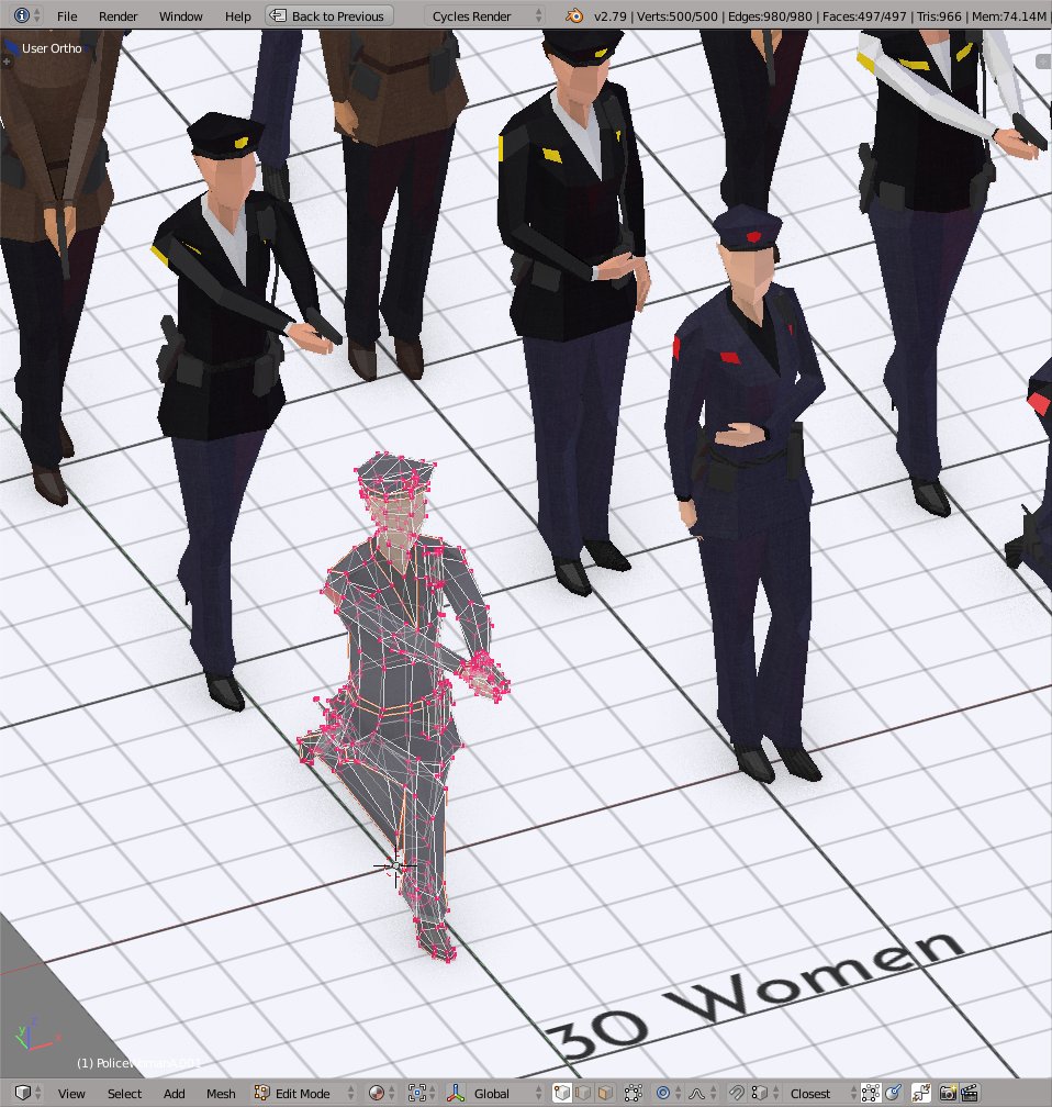 Graphic version of studioochi policewomen.