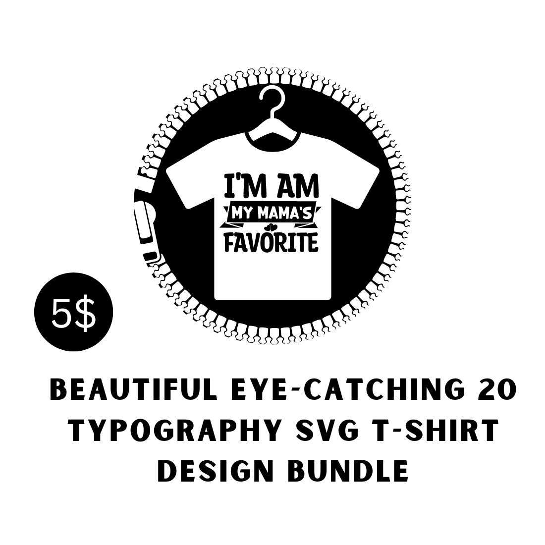 T-shirt Typography SVG Design cover image.