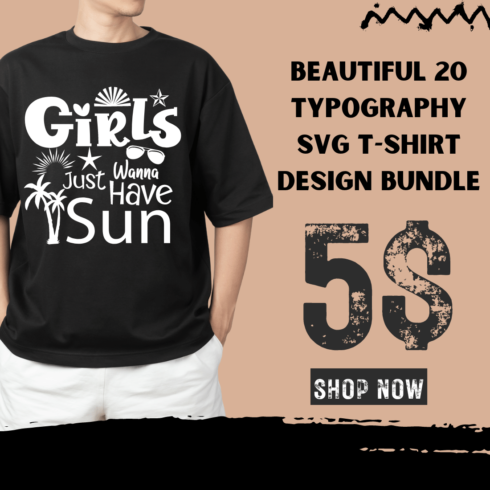 Beautiful T-shirt Typography Eye-catching SVG Design cover image.