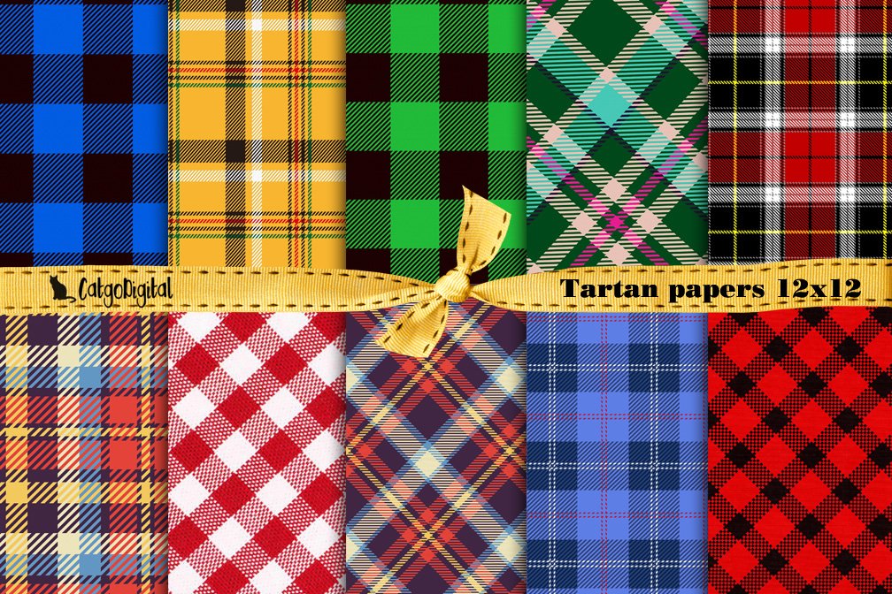 Tartan Pattern Papers Digital Scrapbooking.