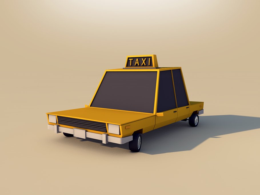 Taxi front mockup on a beige background.
