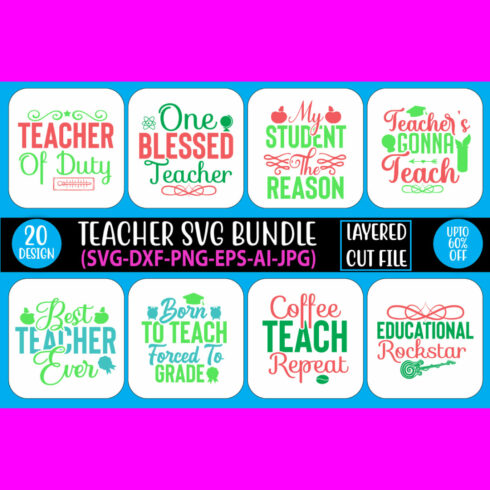 A pack of wonderful images for prints on the theme of teachers