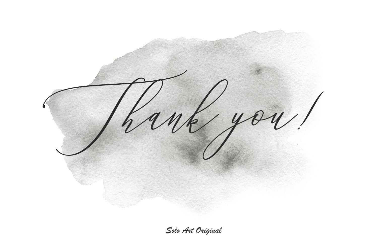 Thanks lettering on a grey brush.