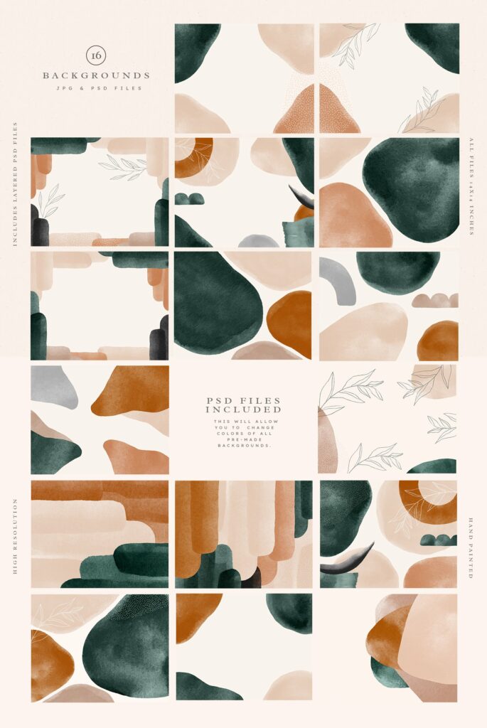 Earthy Abstract Shapes + Logos – MasterBundles