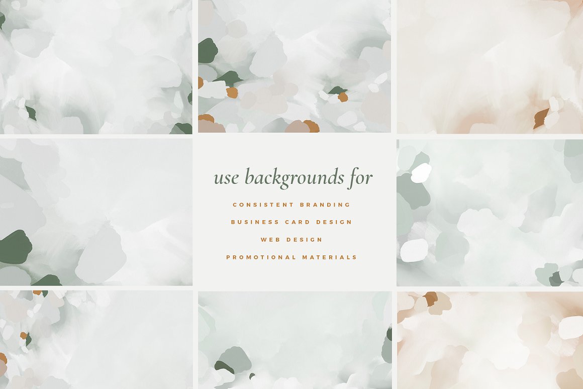 Pack of 8 different abstract watercolor backgrounds.