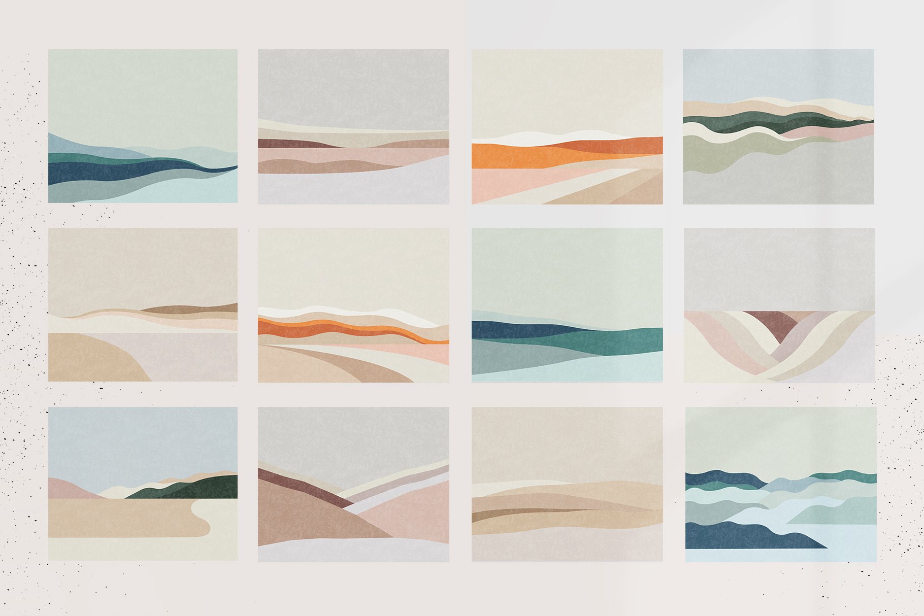 Cool landscapes collection in different colors mix.