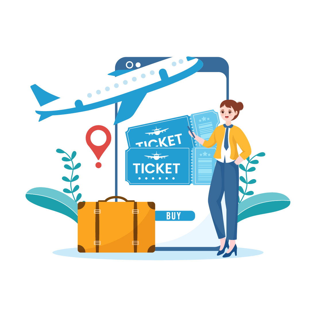 Online Travel Ticket Store Illustration cover image.