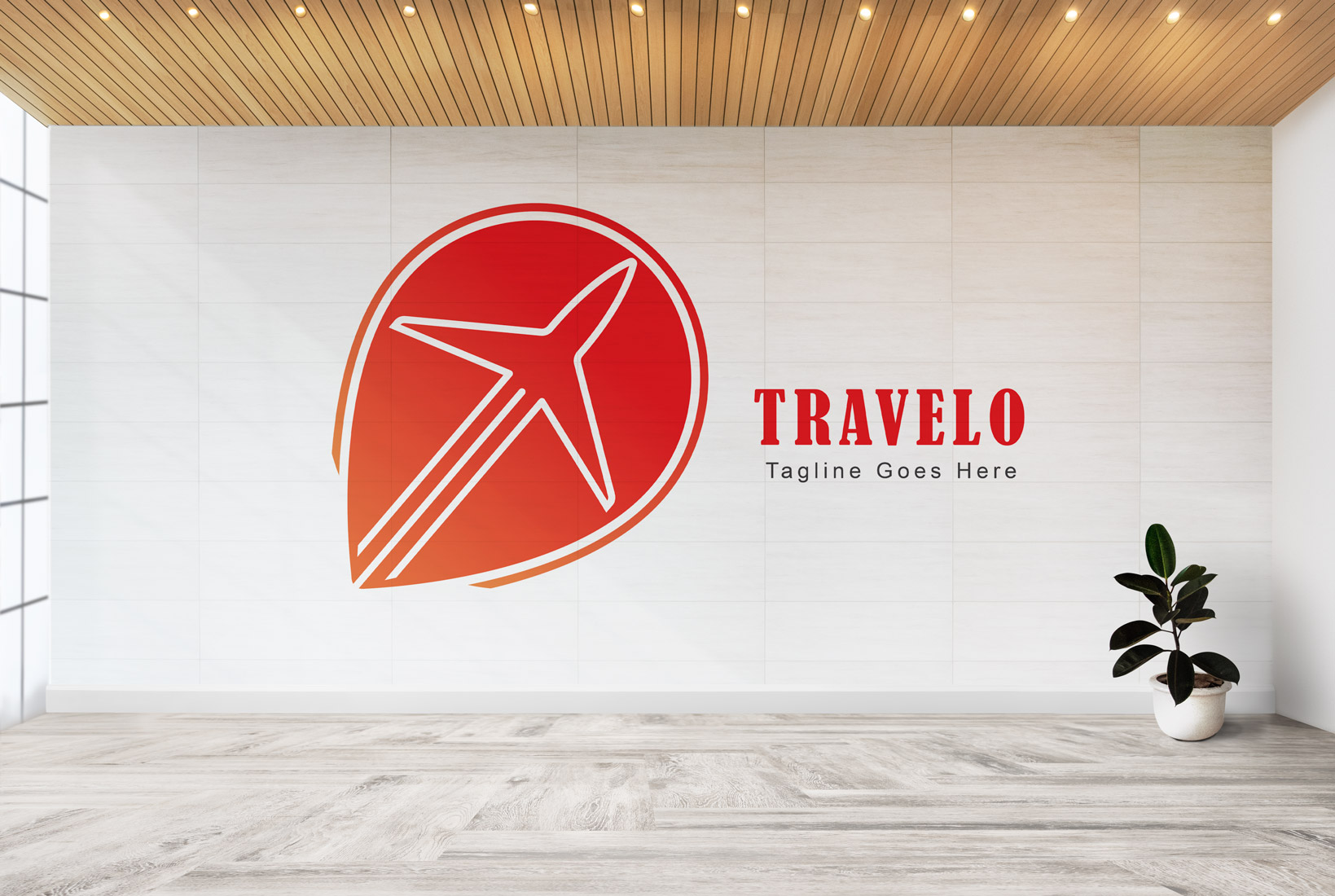 Travelling Logo mockup presentation.