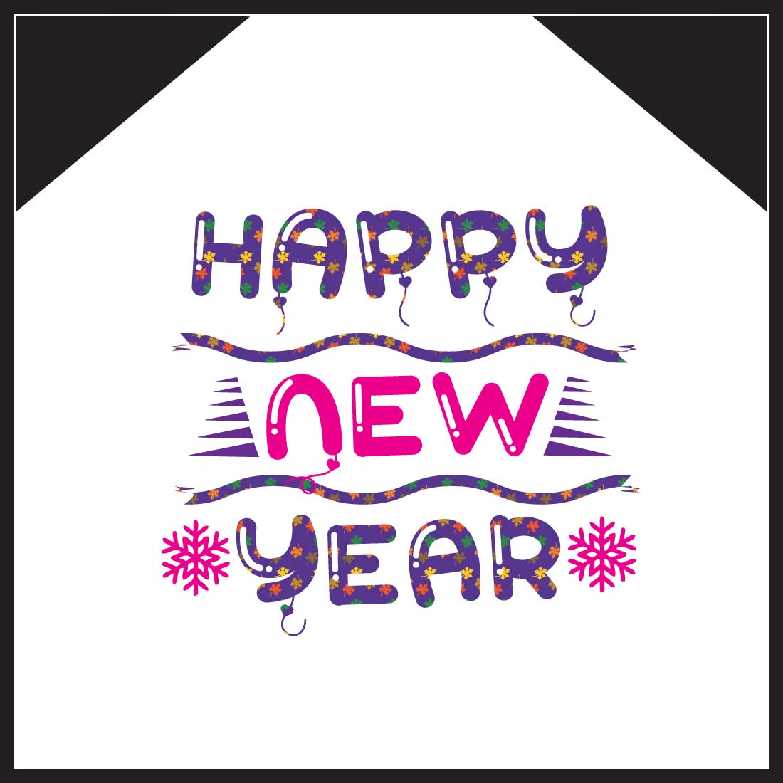 Be happy in New year with this colorful logo.
