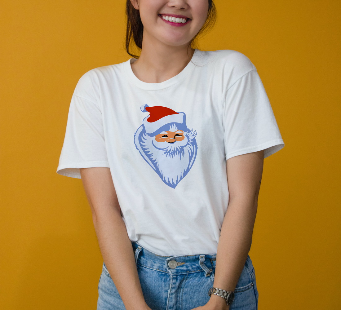 Santa Happy Face T-shirt Illustrations Design preview image.