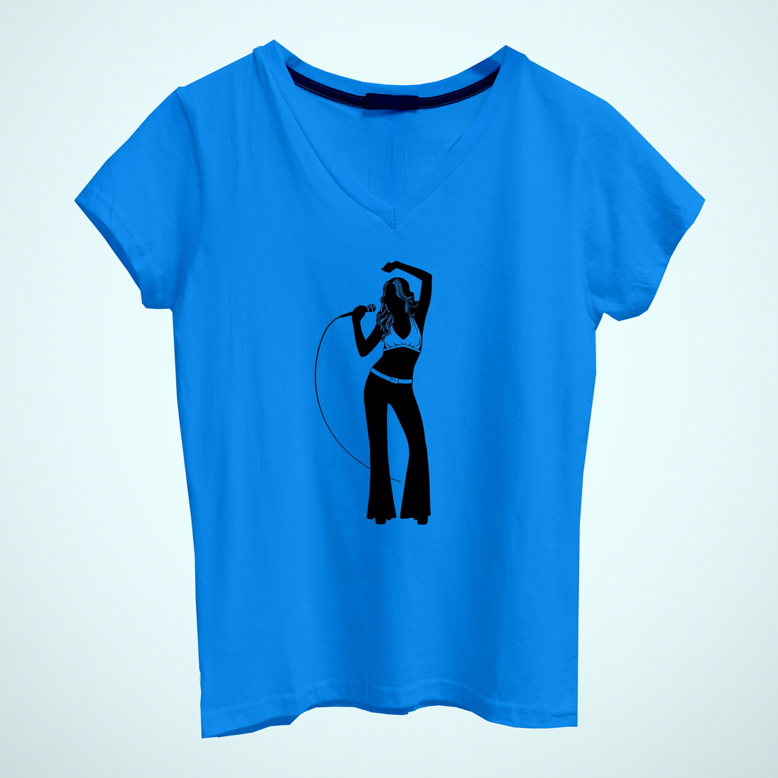 T-shirt Music Girl Silhouettes SVG Design preview image.