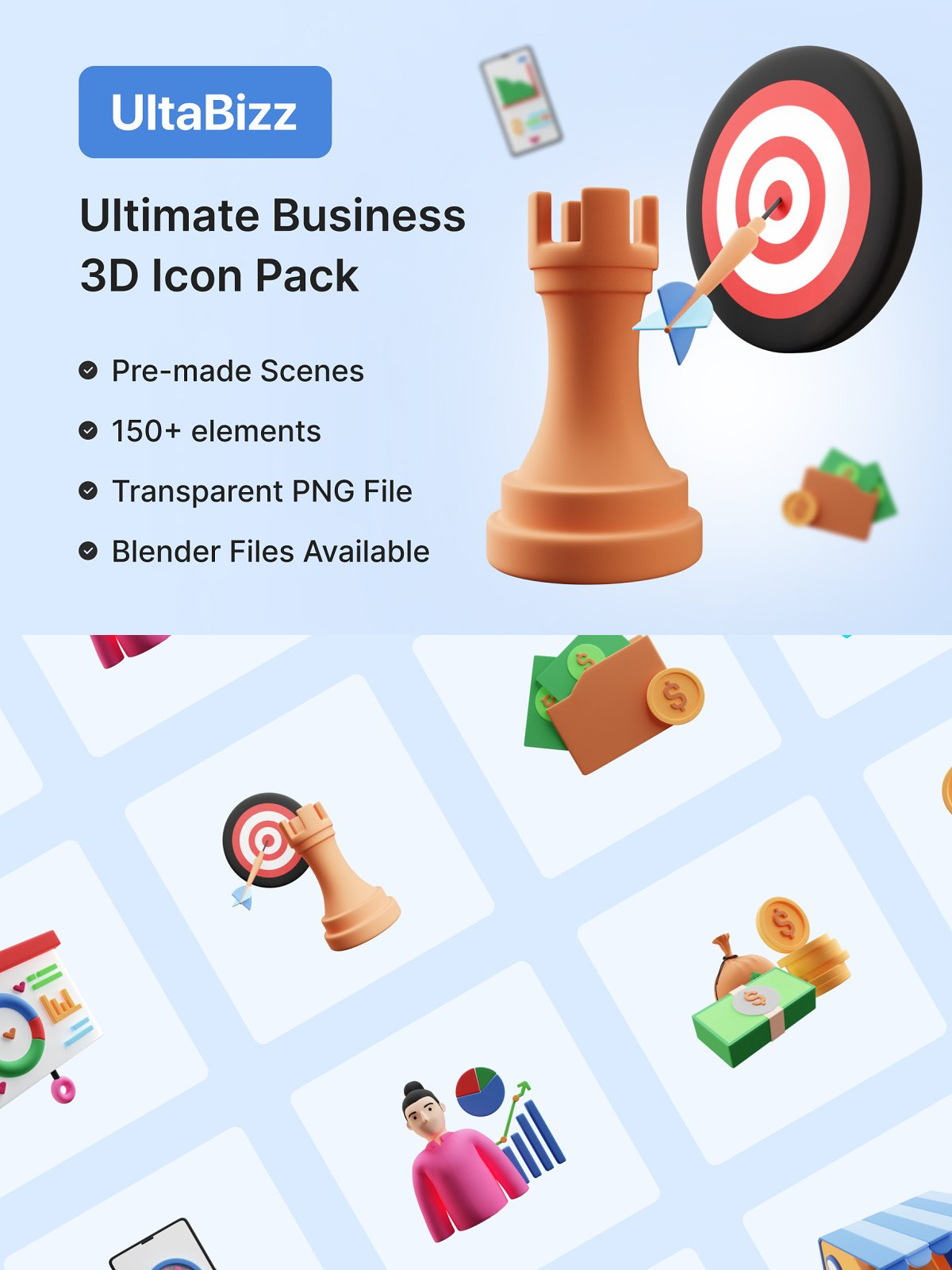 Ultimate business 3d icon pinterest image preview.