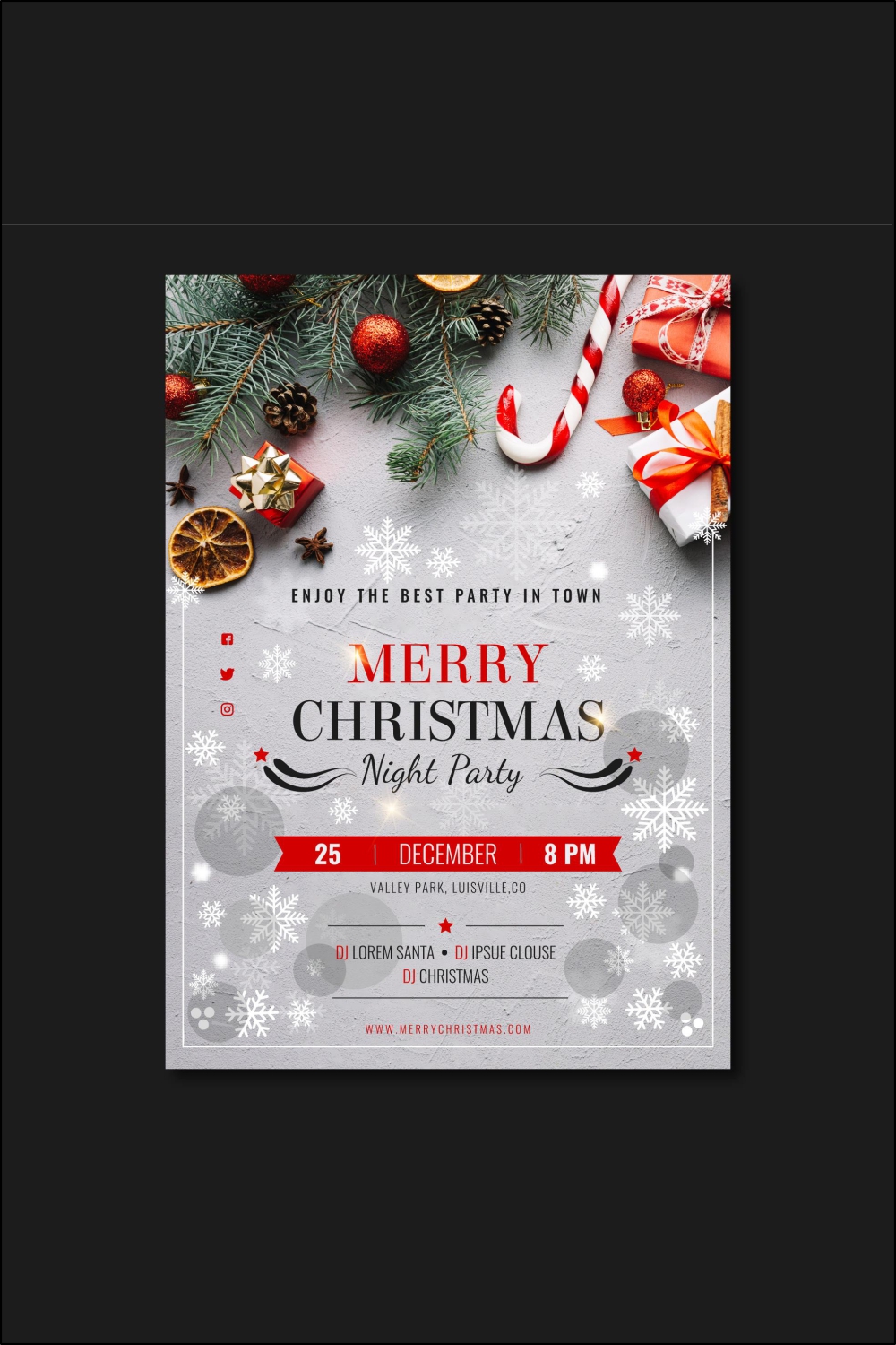 Christmas Party Poster Flyer Templates pinterest image.