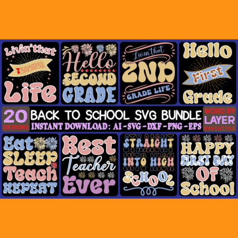 Back To School SVG Bundle main cover.