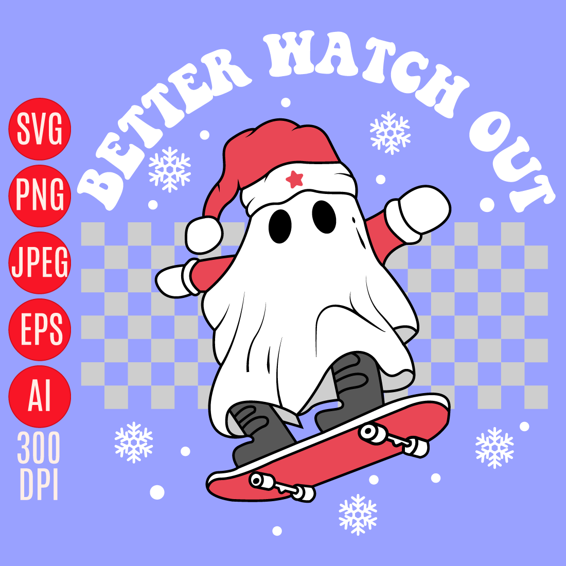 Better Watch out Christmas Ghost Retro Design cover image.