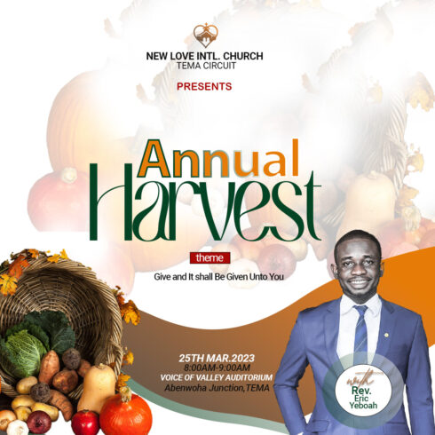 Annual Harvest Church Flyer Design cover image.