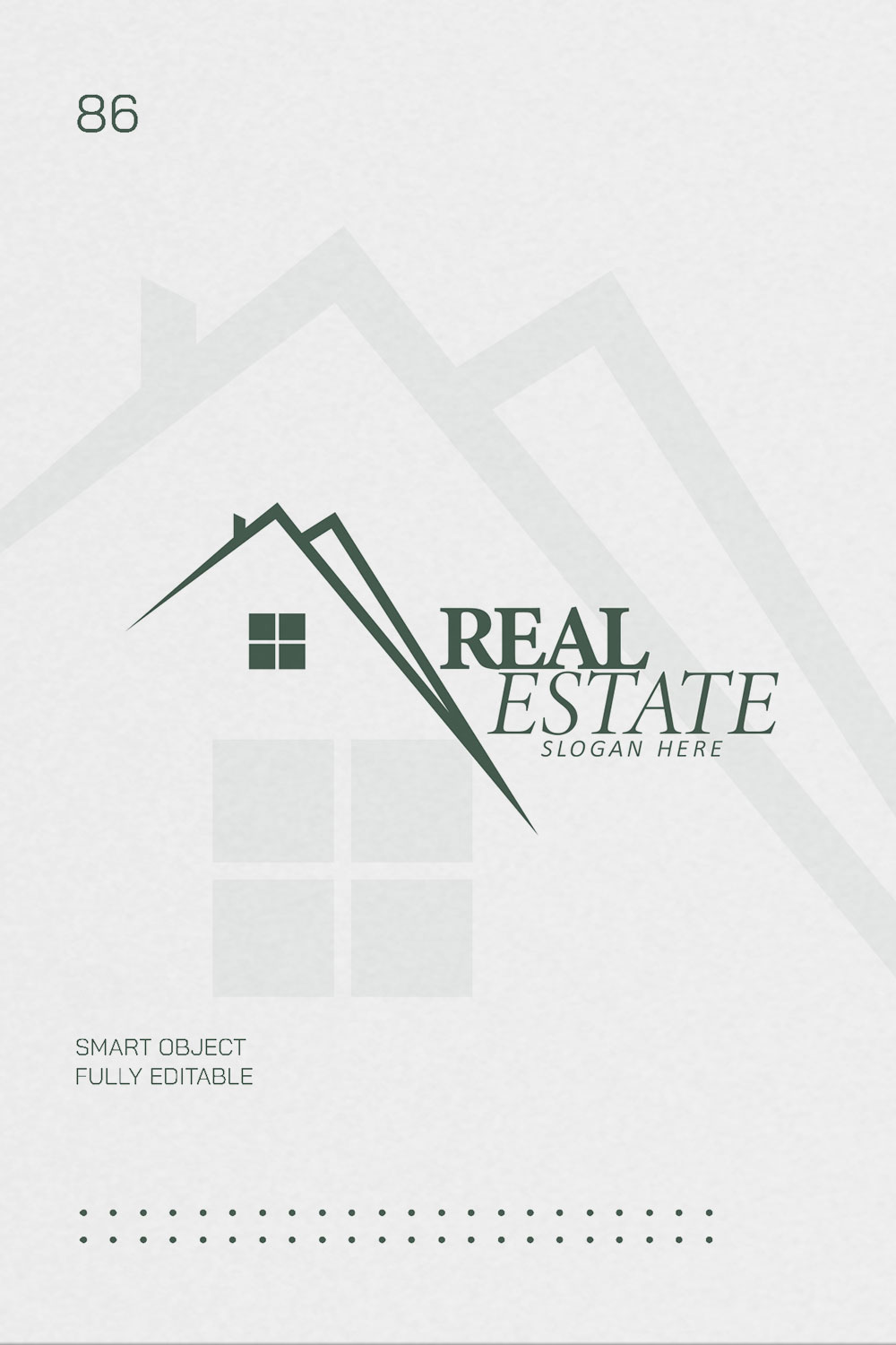 Stylish Realestate Home Logo Design pinterest image.