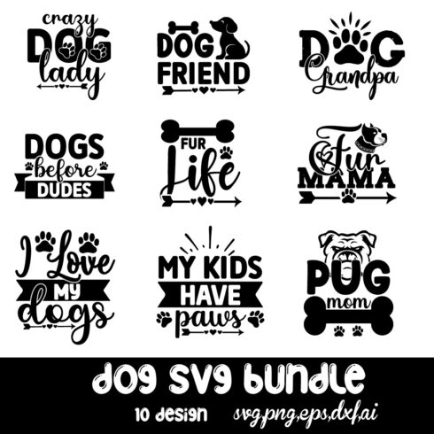 Dog SVG Bundle main cover.