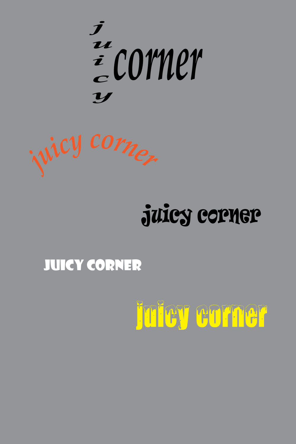 Juicy Corner Logos Design Bundle pinterest image.