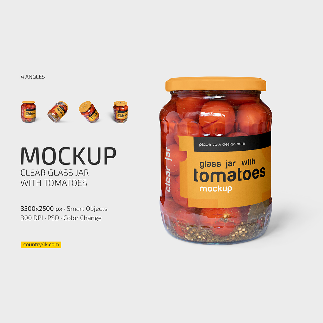 Clear Glass Jar with Tomatoes Mockup Set main cover.